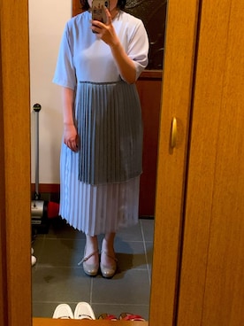 「l'atelier du savon（アトリエドサボン）のアイテム（ワンピース/ドレス、ブルー系）」を使った、risaさん（レディース）の秋コーディネート