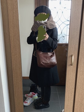 「URBAN RESEARCH DOORS（アーバンリサーチドアーズ）のアイテム（ハンチング/ベレー帽、ブラック系）」を使った、risaさん（レディース）の冬コーディネート