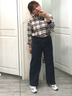 「Bossini（ボッシーニ）のアイテム」を使った、Christine Chen さん（レディース・158cm）の冬コーディネート