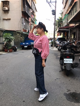 「Bossini（ボッシーニ）のアイテム」を使った、Christine Chen さん（レディース・158cm）の冬コーディネート