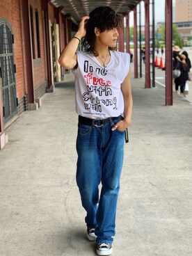 「SUB-AGE.（サベージ）のアイテム（パンツ）」を使った、てった.さん（メンズ・170cm）の夏コーディネート