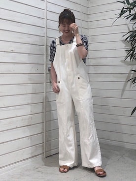 「ピクニック」｜「アイテム（サロペット/オーバーオール）」を使った、murata.さん（レディース・160cm）の夏コーディネート