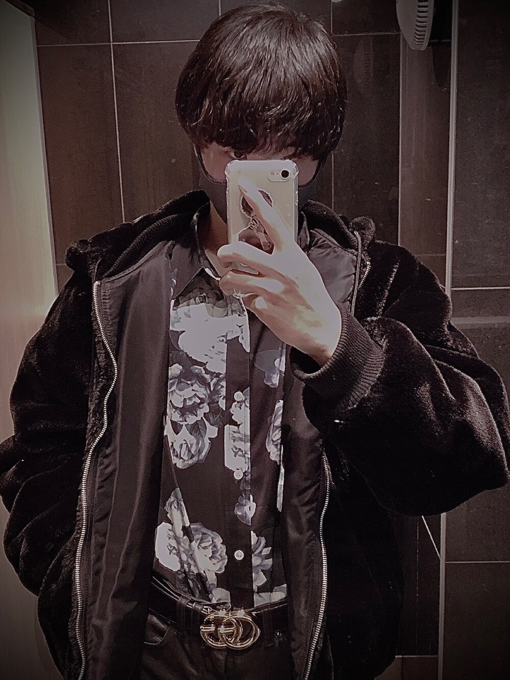 「韓国ファッション、G.O.C」｜「GUCCIのGUCCI GG-logo 2cm leather belt（ベルト、ブラック系）」を使った、MASAweartadamasaさん（メンズ・173cm）の冬コーディネートの1枚目の写真