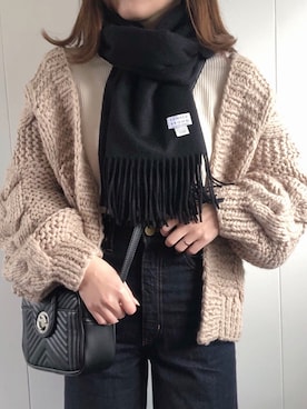 「ハンドメイドニット」｜miyuさん（レディース・152cm）の冬コーディネート