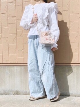 「韓国風コーデ」｜「アイテム（その他）」を使った、natsumiさん（レディース・154cm）の春コーディネート