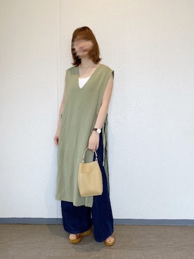 「ピスタチオ」｜「アイテム（腕時計）」を使った、じゃがりこさん（レディース・155cm）の夏コーディネート