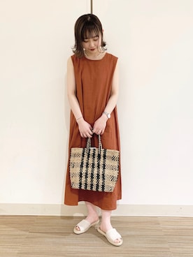 「FORK&SPOON（フォークアンドスプーン）のアイテム（ワンピース/ドレス）」を使った、オクユウカさん（レディース・158cm）の春コーディネート