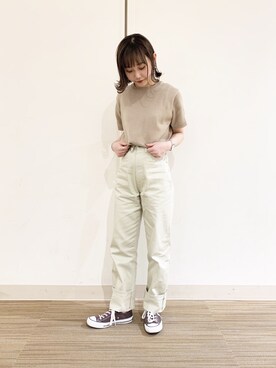 「ANATOMICA（アナトミカ）の【ANATOMICA】618 MARILYN（デニムパンツ）」を使った、オクユウカさん（レディース・158cm）の春コーディネート