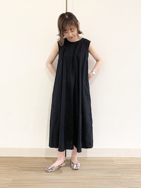 「スネーク柄」｜「アイテム（ワンピース/ドレス）」を使った、オクユウカさん（レディース・158cm）の春コーディネート