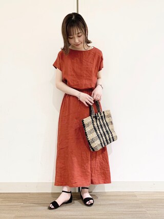 【アーバンリサーチドアーズ】ハードマンズリネン ブラウジングワンピース パープル アーバンリサーチドアーズ】ハードマンズリネン ブラウジング