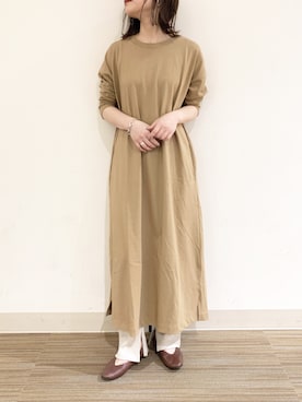 「FORK&SPOON（フォークアンドスプーン）のアイテム（ワンピース/ドレス）」を使った、オクユウカさん（レディース・158cm）の夏コーディネート