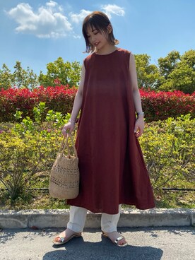 「FORK&SPOON（フォークアンドスプーン）のアイテム（ワンピース/ドレス）」を使った、オクユウカさん（レディース・158cm）の春コーディネート