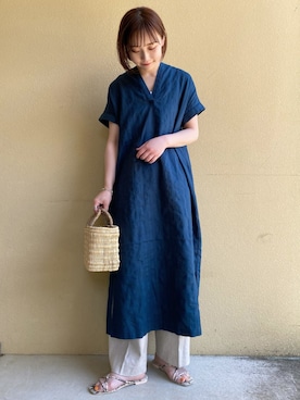 「FORK&SPOON（フォークアンドスプーン）のアイテム（ワンピース/ドレス）」を使った、オクユウカさん（レディース・158cm）の春コーディネート