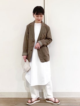 「FORK&SPOON（フォークアンドスプーン）のアイテム（ワンピース/ドレス）」を使った、オクユウカさん（レディース・158cm）の春コーディネート