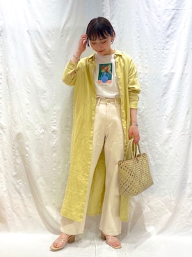 「Lee（リー）のアイテム（その他パンツ）」を使った、オクユウカさん（レディース・158cm）の春コーディネート