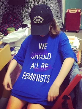 「Abercrombie&Fitch（アバークロンビーアンドフィッチ）のアイテム（帽子）」を使った、Amyyyyyさん（レディース・160cm）の秋コーディネート