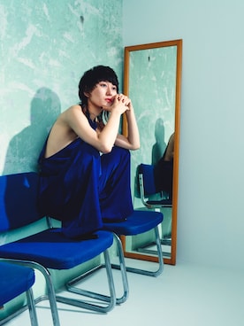 「ZARA（ザラ）のアイテム（オールインワン・サロペット、ブルー系）」を使った、ミドリさん（レディース）の秋コーディネート