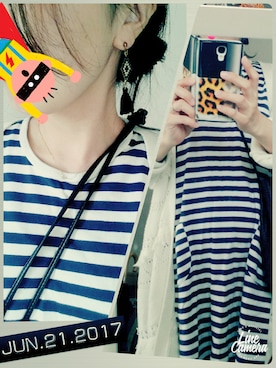 「またまたボーダー」｜M*さん（レディース・153cm）の夏コーディネート