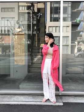 「mystic（ミスティック）のアイテム（ブルゾン）」を使った、イワサキ カオリさん（レディース・165cm）の春コーディネート