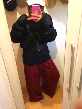 「コーデ記録」｜「アイテム（スウェット）」を使った、Maron*さん（レディース・153cm）の冬コーディネート
