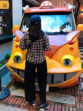 「AES（エーイーエス）のアイテム（帽子）」を使った、Hsinさん（レディース・155cm）の秋コーディネート