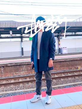 「JOINT WORKS（ジョイントワークス）のアイテム（パンツ）」を使った、TSUNOYA CHIHIRO.さん（メンズ・172cm）の冬コーディネート