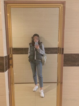 「PULL&BEAR（プルアンドベア）のアイテム（パーカー）」を使った、Steeeeephyさん（レディース・155cm）の春コーディネート
