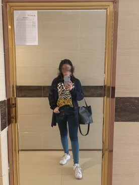「PULL&BEAR（プルアンドベア）のアイテム（パーカー）」を使った、Steeeeephyさん（レディース・155cm）の春コーディネート