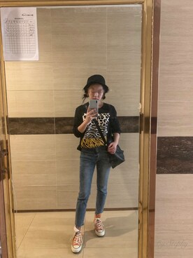「PULL&BEAR（プルアンドベア）のアイテム（パーカー）」を使った、Steeeeephyさん（レディース・155cm）の春コーディネート