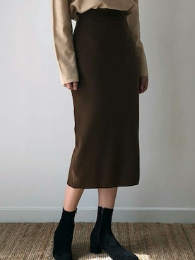 「MONKI（モンキ）のアイテム（シューズ）」を使った、姬野綾さん（レディース・168cm）の冬コーディネート
