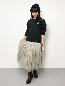 「WC（ダブル シー）のアイテム（スウェット）」を使った、ᴵᴷᴱᴺᴼᴿᴵ५✍⋆*さん（レディース・153cm）の冬コーディネート