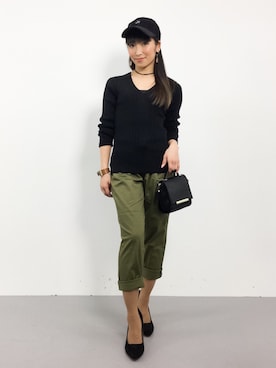 「LOWRYS FARM（ローリーズファーム）の８０ミコチノテーパードパンツ　744464 （チノパンツ）」を使った、ᴵᴷᴱᴺᴼᴿᴵ५✍⋆*さん（レディース・153cm）の春コーディネート