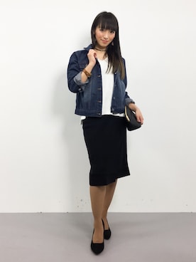 「rps（アールピーエス）のアイテム（デニムジャケット）」を使った、ᴵᴷᴱᴺᴼᴿᴵ५✍⋆*さん（レディース・153cm）の春コーディネート