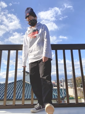 「BEN DAVIS（ベンデイビス）のアイテム（ニットキャップ/ビーニー）」を使った、いしころさん（レディース・163cm）の秋コーディネート