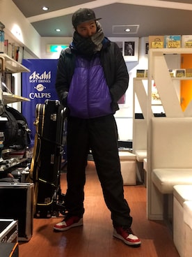 「L.L.Bean（エルエルビーン）のアイテム（ダウンジャケット/コート）」を使った、しんしんさん（メンズ・182cm）の冬コーディネート