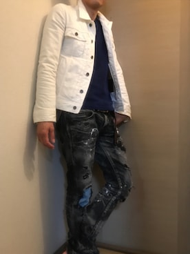 「WEAR」｜「アイテム（デニムジャケット）」を使った、つばささん（メンズ・171cm）の春コーディネート