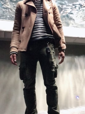 「アイテム（ピーコート）」を使った、つばささん（メンズ・171cm・30代）の冬コーディネート