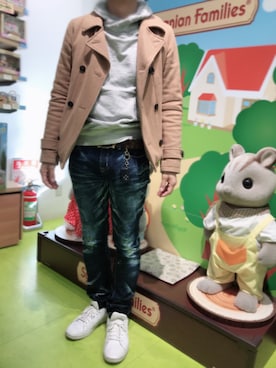「アイテム（ピーコート）」を使った、つばささん（メンズ・171cm・30代）の冬コーディネート