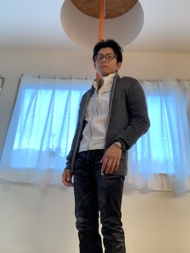 「G-STAR RAW（ジースターロゥ）のアイテム（ライダースジャケット）」を使った、つばささん（メンズ・171cm）の秋コーディネート