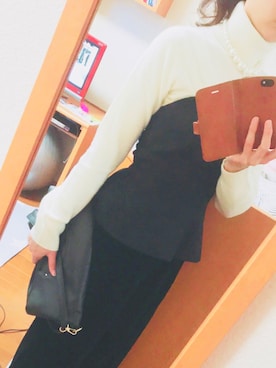 「COMME CA DU MODE（コムサデモード）のアイテム（バッグ）」を使った、あやかてぃんさん（レディース・160cm）の冬コーディネート