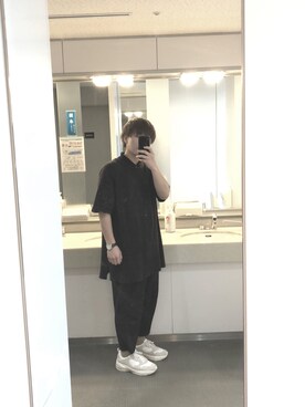 「古着のアイテム（ニット/セーター、ブラック系）」を使った、Ry_oさん（メンズ・168cm）の夏コーディネート
