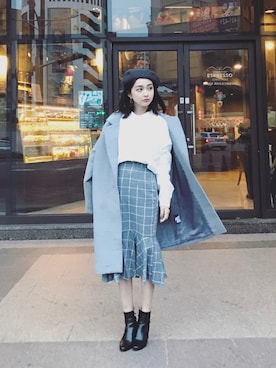 「LOVFEE（ラッフィ）のアイテム（ジャケット/アウター）」を使った、彤羽さん（レディース・156cm）の冬コーディネート