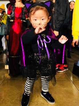 「wearhalloween2017」｜「アイテム（スリッポン）」を使った、arumさん（キッズ・80cm）の秋コーディネート