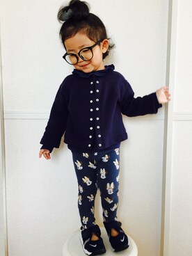 「フリルトップス」｜arumさん（キッズ・90cm）の春コーディネート