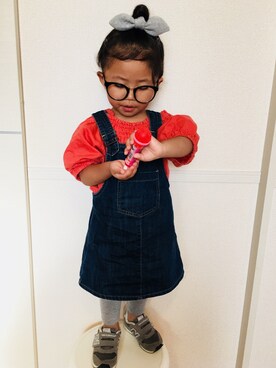 「アイテム（ジャンパースカート）」を使った、arumさん（キッズ・90cm）の夏コーディネート