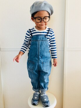 「マリン」｜「アイテム（サロペット/オーバーオール）」を使った、arumさん（キッズ・90cm）の秋コーディネート