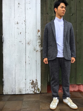 「Curly（カーリー）のアイテム（スラックス）」を使った、yoshiro111さん（メンズ・176cm）の秋コーディネート