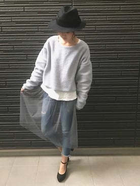 「EGOIST（エゴイスト）のアイテム（帽子）」を使った、ちぴょんさん（レディース・162cm）の冬コーディネート
