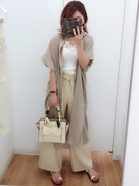 「レースタンク」｜「アイテム（アナログ腕時計）」を使った、ちぴょんさん（レディース・162cm）の夏コーディネート