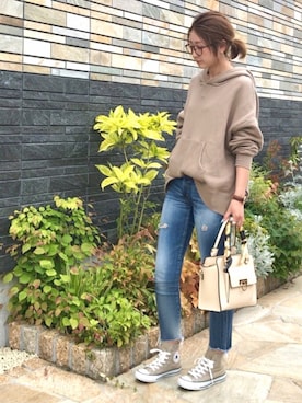 「着まわしコーデ」｜「アイテム（腕時計）」を使った、ちぴょんさん（レディース・162cm）の春コーディネート